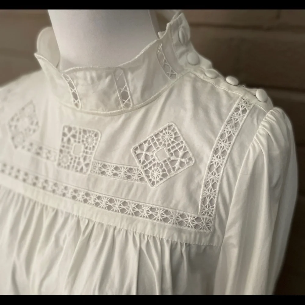 Free People White cotton blouse  S